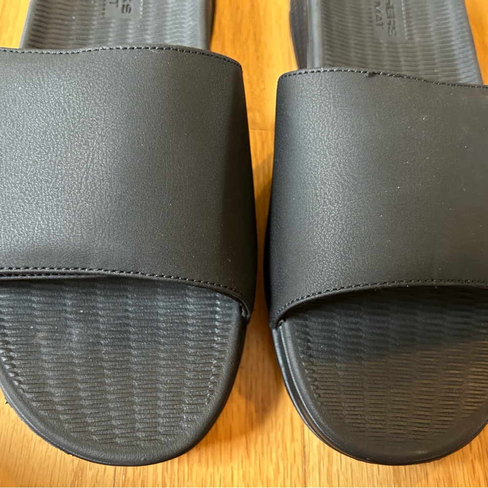 Skechers Black Slide Sandals with Padded Strap